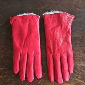 Leather Fur-lined Gloves